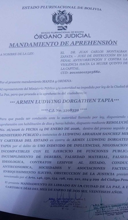 Fiscalía activa sello rojo contra Dorgathen; no se presentó a su audiencia cautelar