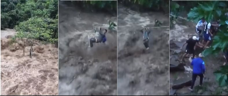 Hombre sobrevive a dramática crecida del río Tipuani