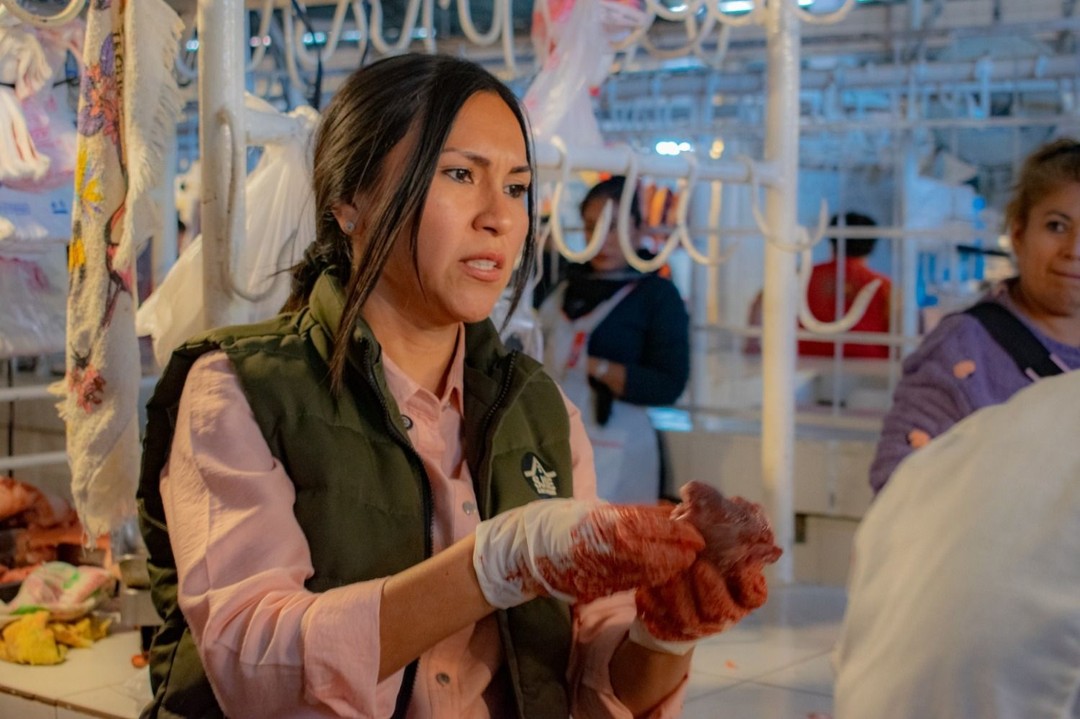 Decomisan botellas con sangre para "teñir" carne en mal estado en el mercado Los Pozos- Decomisan botellas con sangre para "teñir" carne en mal estado en el mercado Los Pozos