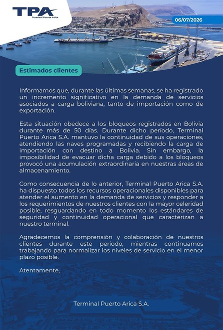 Cuello de botella en Arica agrava la crisis logística del comercio exterior boliviano