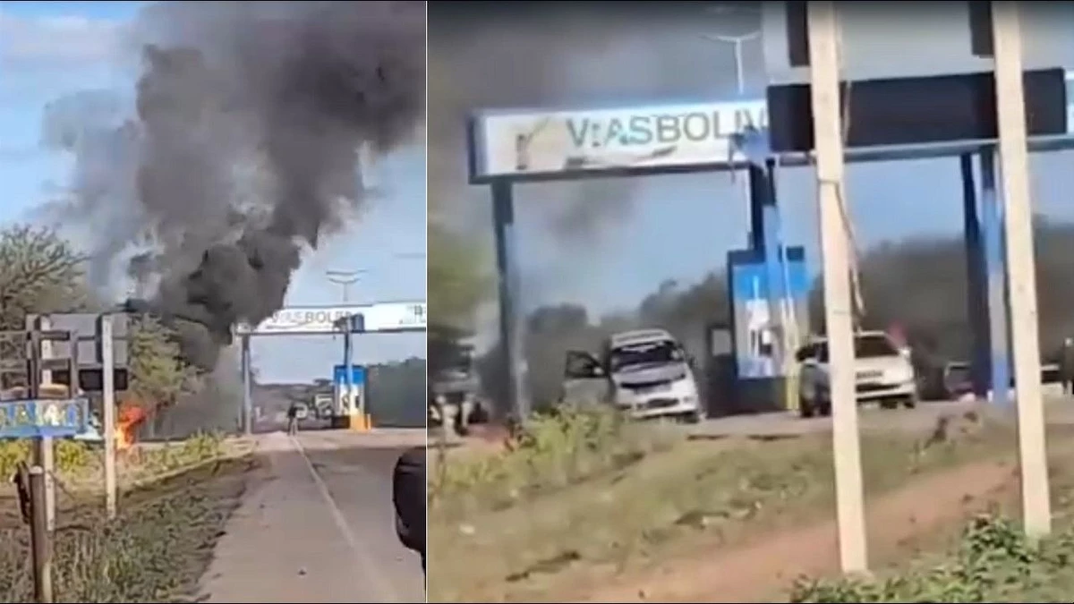 Encapuchados desafían a la Aduana en Boyuibe, incendian vehículos y dañan infraestructura de vías Bolivia Encapuchados desafían a la Aduana en Boyuibe, incendian vehículos y dañan infraestructura de vías Bolivia